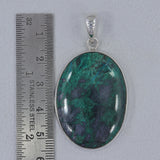 Handmade Chrysocolla Gemstone Silver Pendant