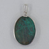 Handmade Chrysocolla Gemstone Silver Pendant