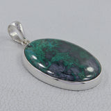 Handmade Chrysocolla Gemstone Silver Pendant