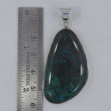 Handmade Chrysocolla Gemstone Silver Pendant