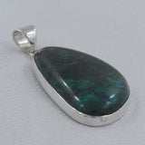 Handmade Chrysocolla Gemstone Silver Pendant