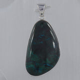 Handmade Chrysocolla Gemstone Silver Pendant