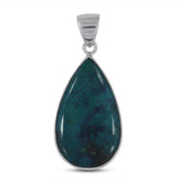 Chrysocolla Gemstone Silver Pendant