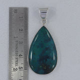 Handmade Chrysocolla Gemstone Silver Pendant