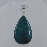 Handmade Chrysocolla Gemstone Silver Pendant