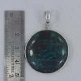 Chrysocolla Gemstone Silver Pendant