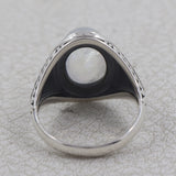 Natural Rainbow Moonstone Silver Ring