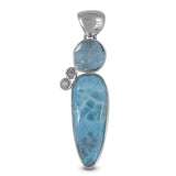 Larimar Gemstone Pendant 925 Sterling Silver