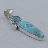 Larimar Gemstone Pendant 925 Sterling Silver