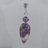 Natural Amethyst Lace Silver Pendant