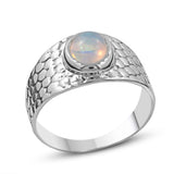 Blue Rainbow Moonstone Ring