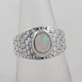 Blue Rainbow Moonstone Ring