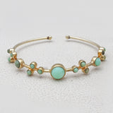 Gold Vermeil Green Opal Adjustable Bangles