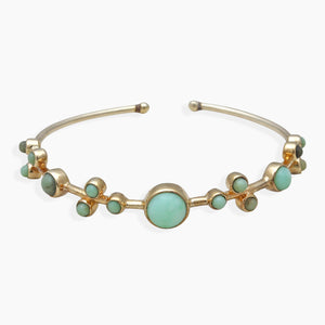 Gold Vermeil Green Opal Adjustable Bangles