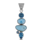 925 Sterling Silver Larimar Designer Pendant