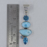 925 Sterling Silver Larimar Designer Pendant