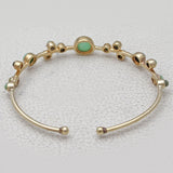Gold Vermeil Green Opal Adjustable Bangles
