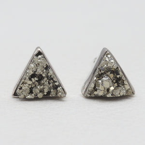 Natural Pyrite Silver Cufflinks
