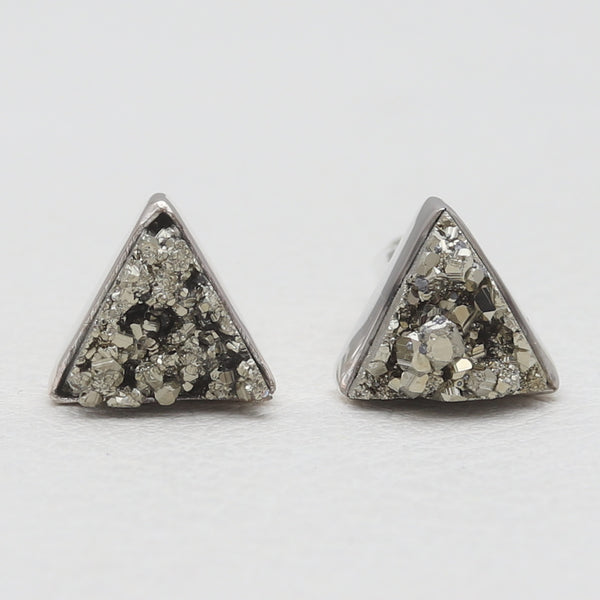 Natural Pyrite Silver Cufflinks