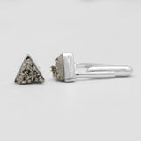 Natural Pyrite Silver Cufflinks