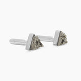 Natural Pyrite Silver Cufflinks