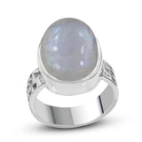 Rainbow Moonstone Silver Ring