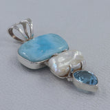 Larimar Sterling Silver Pendant