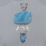 Larimar Sterling Silver Pendant