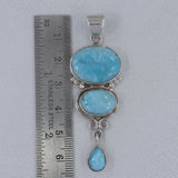 Larimar and Blue Topaz Silver Pendant