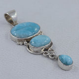 Larimar and Blue Topaz Silver Pendant