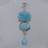 Larimar and Blue Topaz Silver Pendant