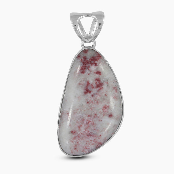 Natural Thulite Gemstone Silver Pendants
