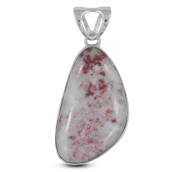 Natural Thulite Gemstone Silver Pendant