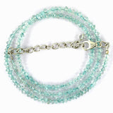 Blue Aquamarine Microfaceted Beads Necklace