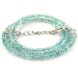 Blue Aquamarine Microfaceted Beads Necklace