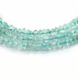 Blue Aquamarine Microfaceted Beads Necklace