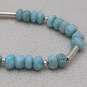 Natural Larimar Beads Bracelet