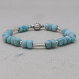 Natural Larimar Beads Bracelet