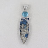 Natural K2 Jasper With Multi Gemstone Silver Pendant