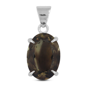 925 Sterling Silver Bio Lemon Quartz Pendant