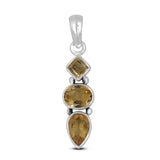 Natural Citrine 925 Sterling Silver Pendant