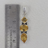 Natural Citrine 925 Sterling Silver Pendant