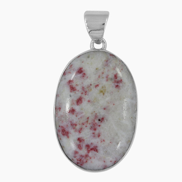 Natural Thulite Gemstone Silver Pendants