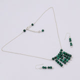 Green Malachite Beads Necklace Jewelry Set