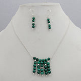 Green Malachite Beads Necklace Jewelry Set