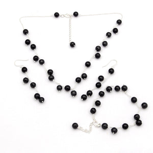 Natural Black Spinal Beads Jewelry Set