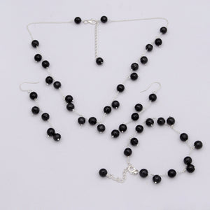 Natural Black Spinal Beads Jewelry Set