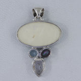 Mabe Pearl, Mystic Quartz Silver Pendant