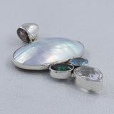 Mabe Pearl, Mystic Quartz Silver Pendant