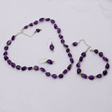 Natural Amethyst Beads Jewelry Set